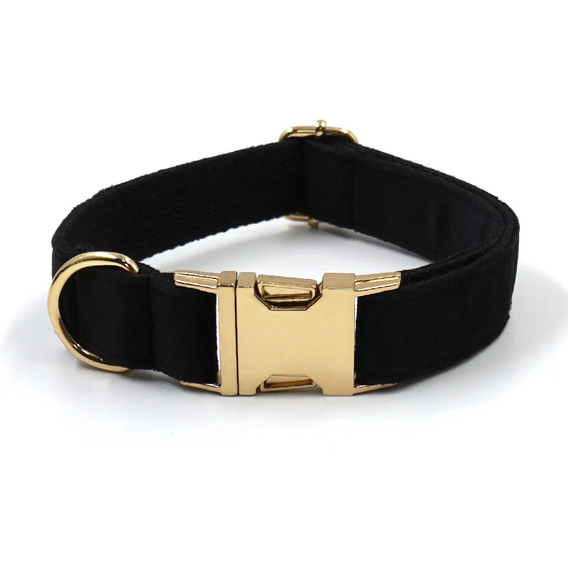 Black Velvet Dog Walking Set