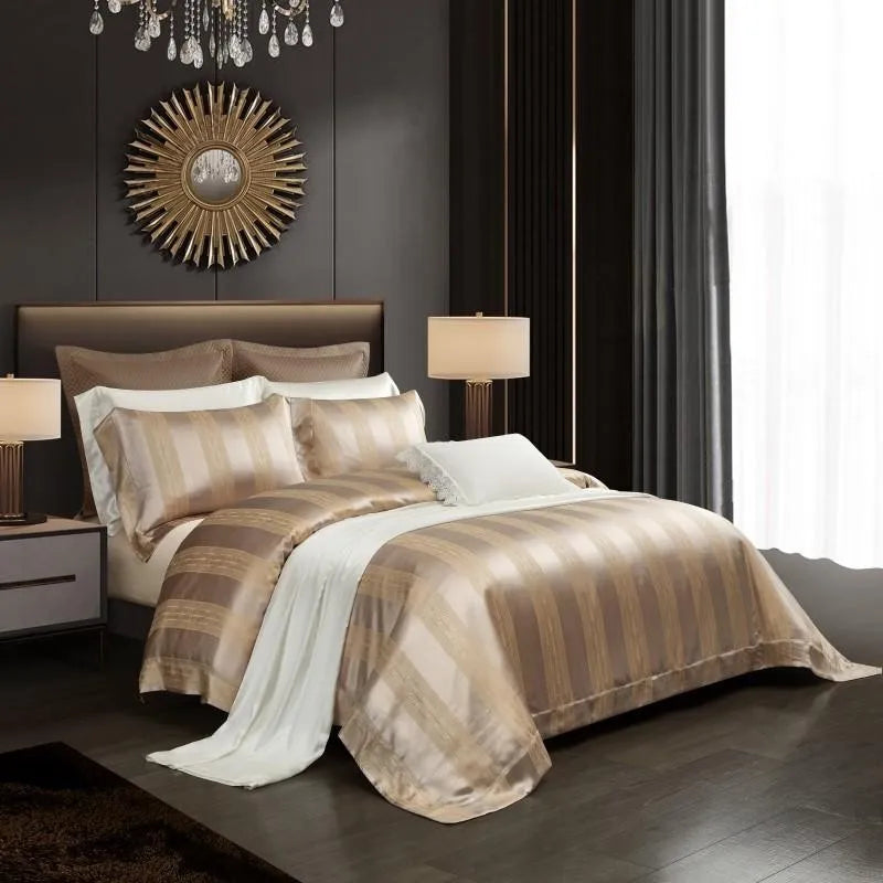 Nature Silk Striped King Duvet Set
