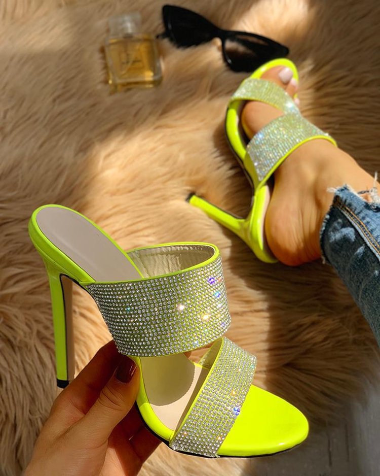 Lime Studded Heel