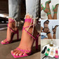Women's strappy sandals collection 10.8CM heel PU upper rubber sole sizes 35-41