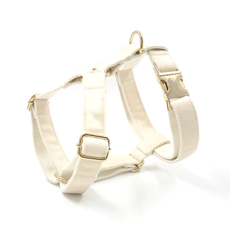 Cream Velvet Harness Set