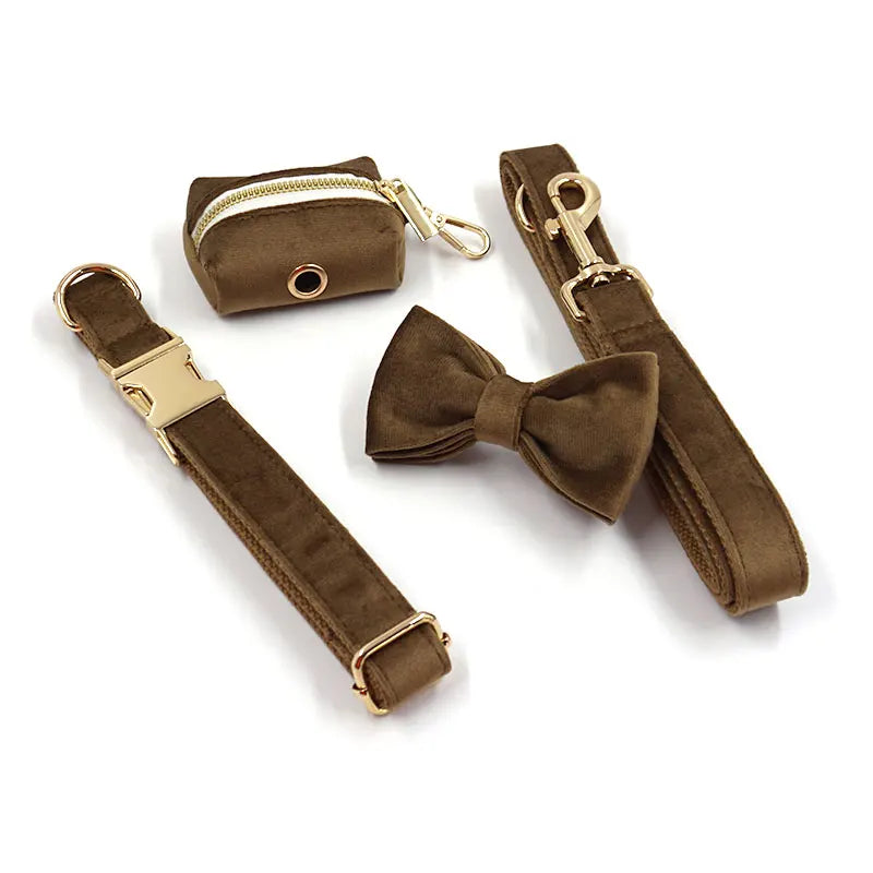 Cafe Latte Velvet Pet Collar