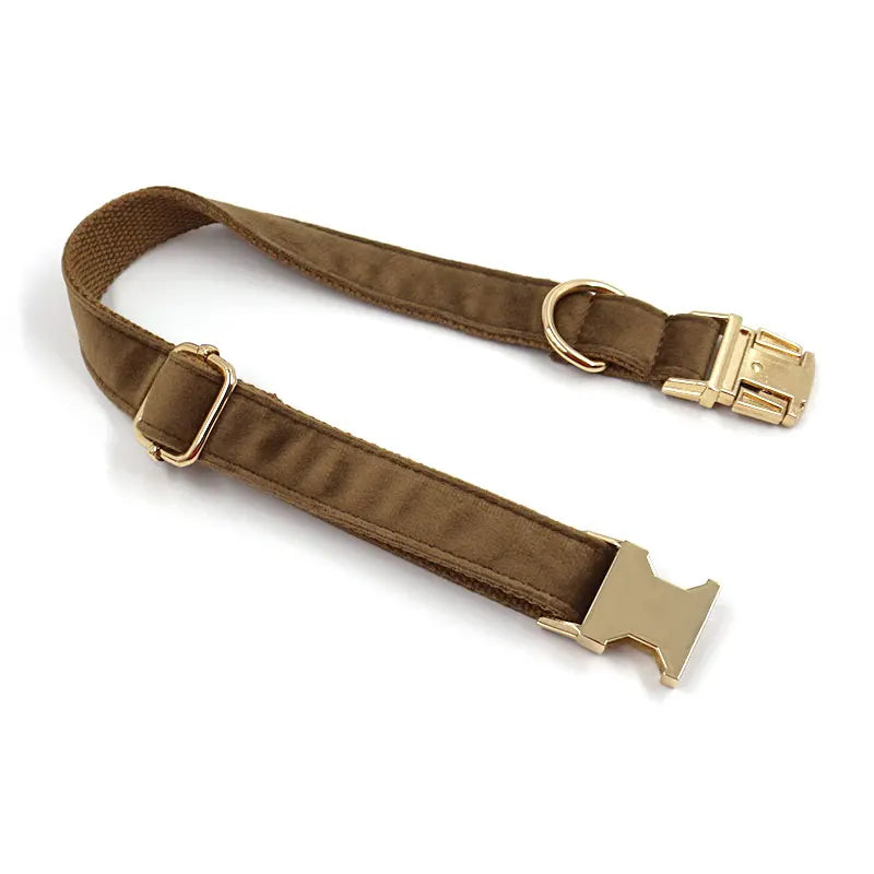 Cafe Latte Velvet Pet Collar