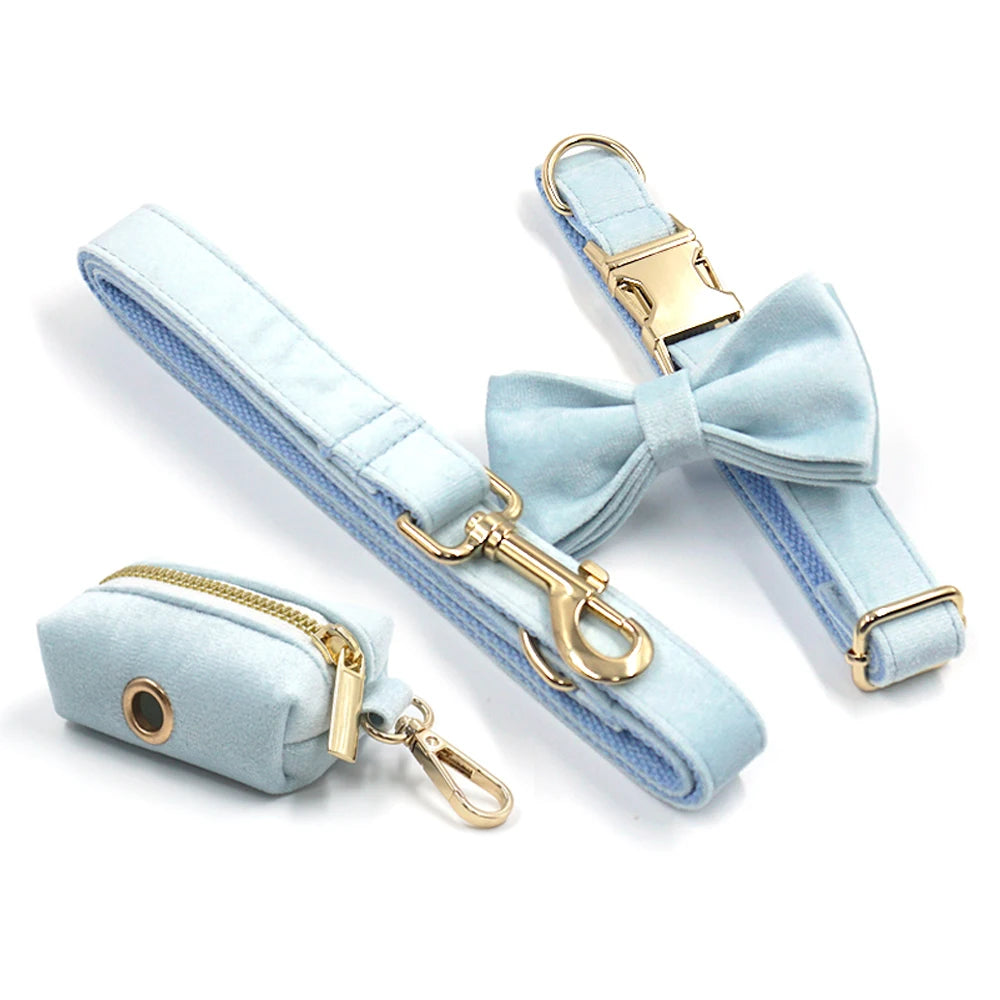 Baby Blue Velvet 5pcs Harness Set