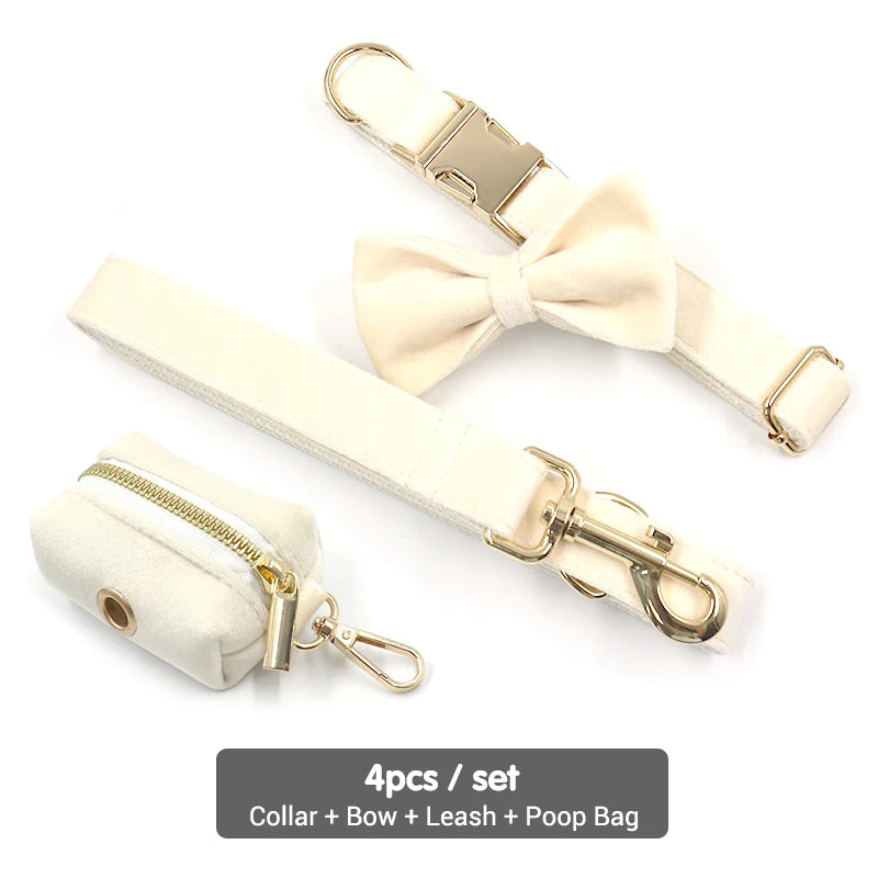 Cream Velvet Harness Set