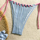 Pleated Stitch Bikini Set