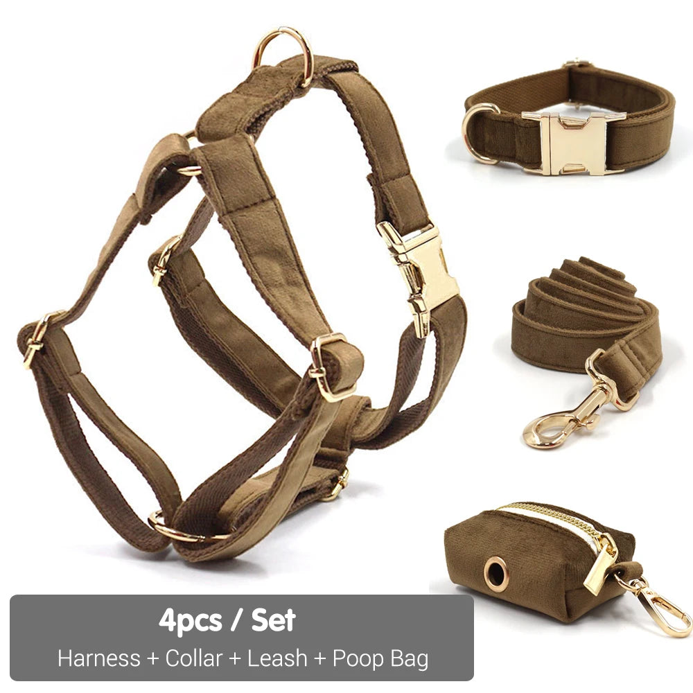 Cafe Latte Velvet Pet Collar