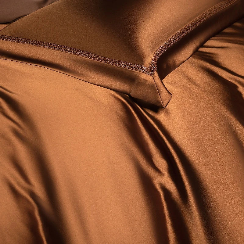 The Gilded Collection – 800TC Silk-Cotton Satin 4Pcs Bedding Set (Duvet Cover + Sheet + Pillowcases)