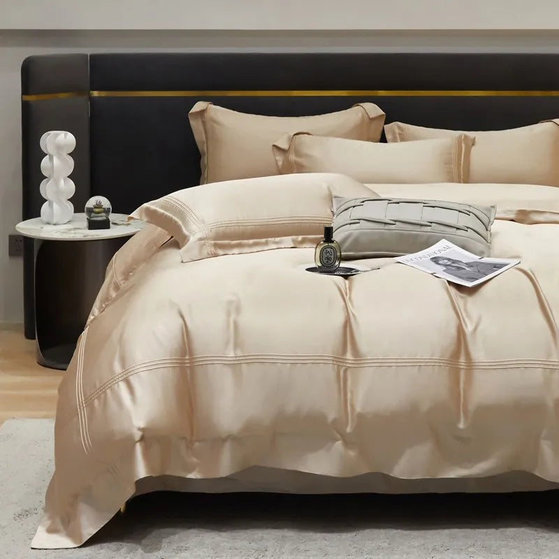 The Eco-Luxe Bamboo Set – 4Pcs 600TC Lyocell Duvet Cover with Ultra-Soft Sheet & Pillowcases