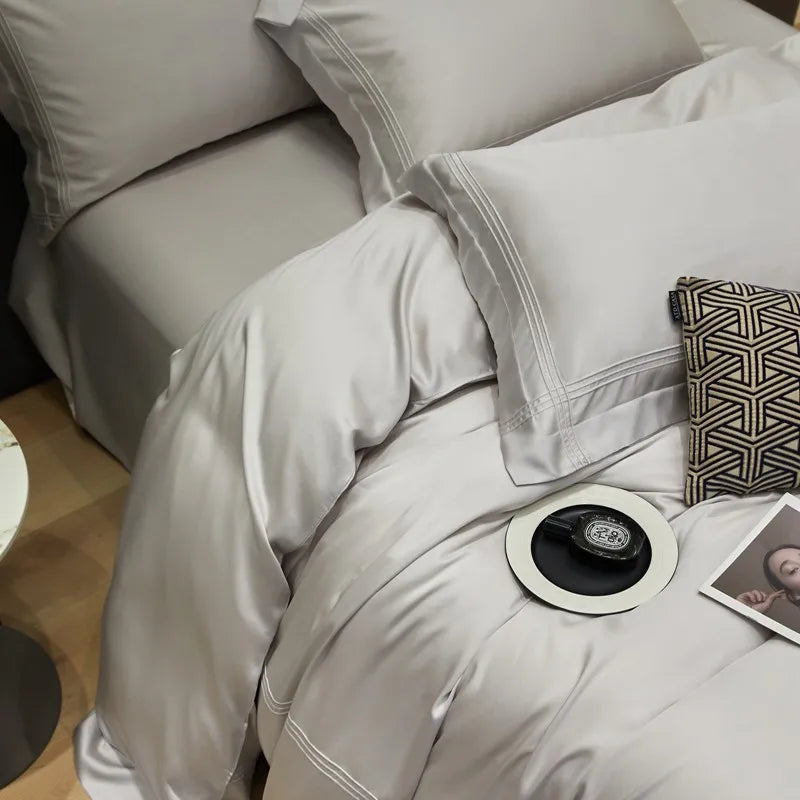 The Eco-Luxe Bamboo Set – 4Pcs 600TC Lyocell Duvet Cover with Ultra-Soft Sheet & Pillowcases