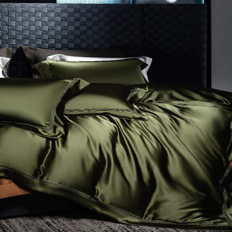 The Gilded Collection – 800TC Silk-Cotton Satin 4Pcs Bedding Set (Duvet Cover + Sheet + Pillowcases)