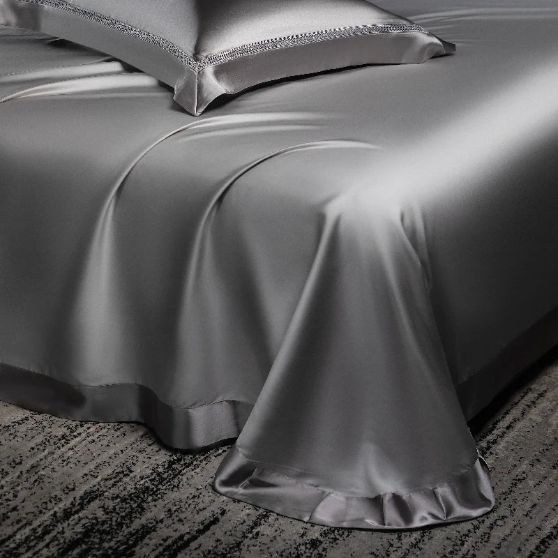 The Gilded Collection – 800TC Silk-Cotton Satin 4Pcs Bedding Set (Duvet Cover + Sheet + Pillowcases)