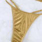 Metallically Gold Thong Bikini Set