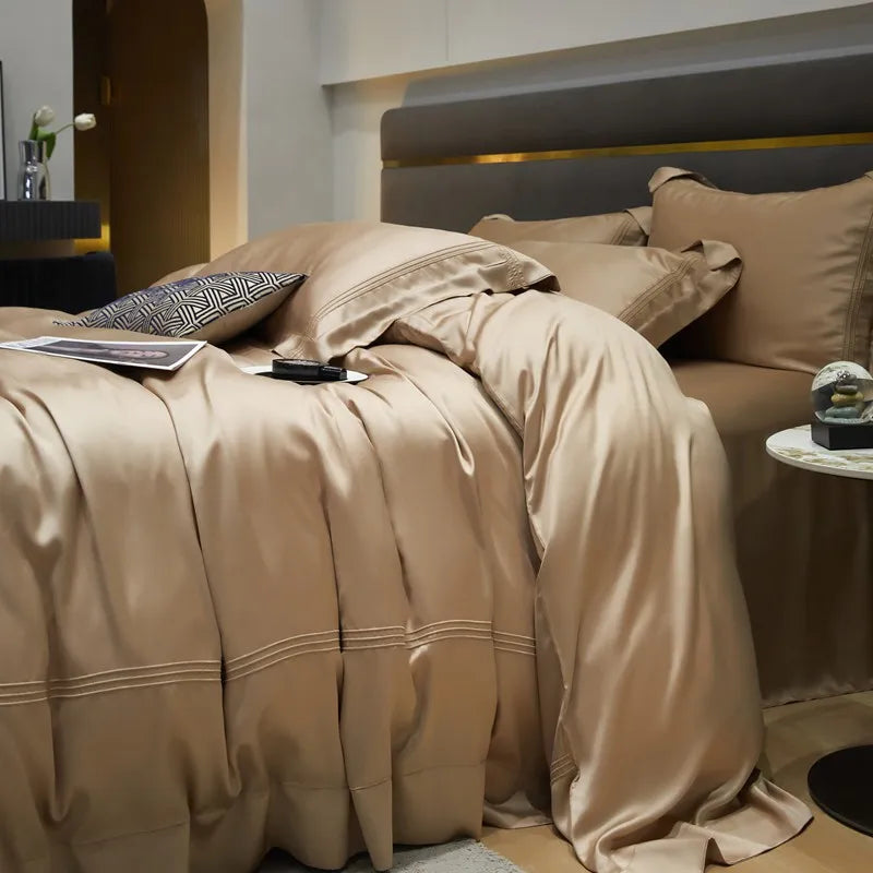 The Eco-Luxe Bamboo Set – 4Pcs 600TC Lyocell Duvet Cover with Ultra-Soft Sheet & Pillowcases