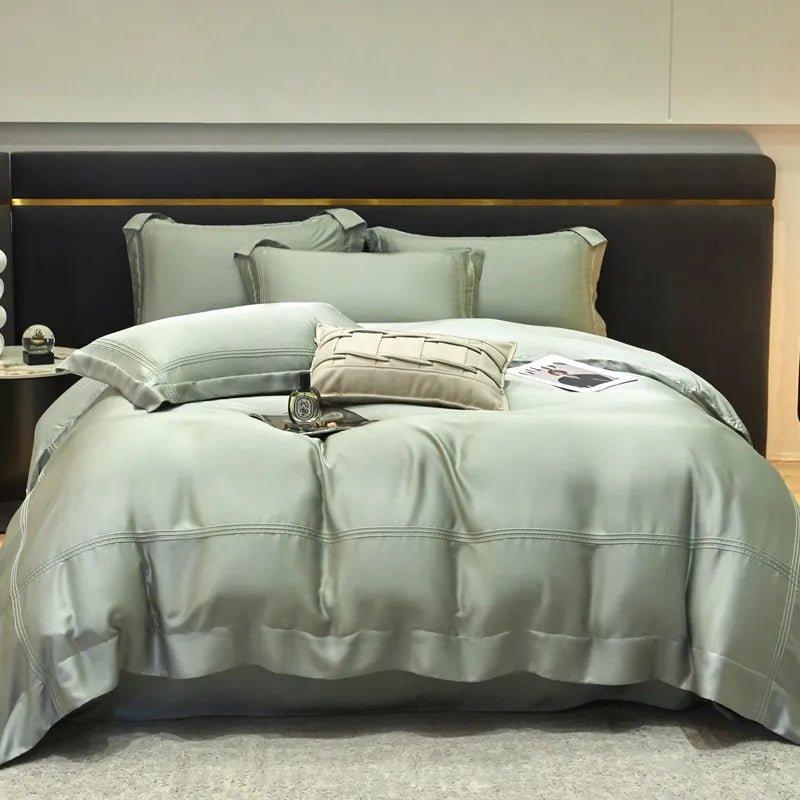 The Eco-Luxe Bamboo Set – 4Pcs 600TC Lyocell Duvet Cover with Ultra-Soft Sheet & Pillowcases
