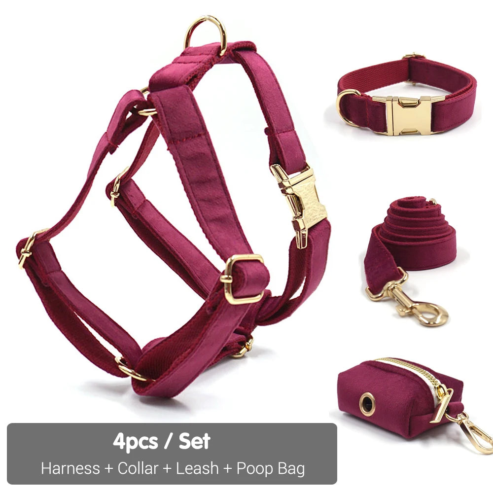 Merlot Velvet Harness Set