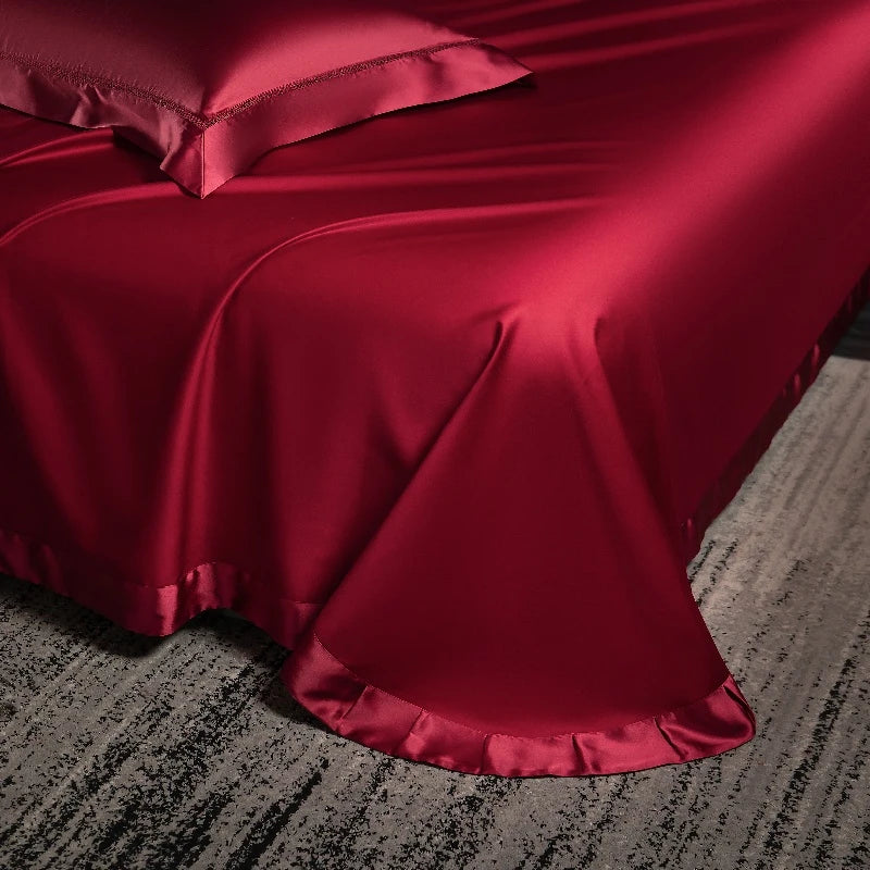 The Gilded Collection – 800TC Silk-Cotton Satin 4Pcs Bedding Set (Duvet Cover + Sheet + Pillowcases)