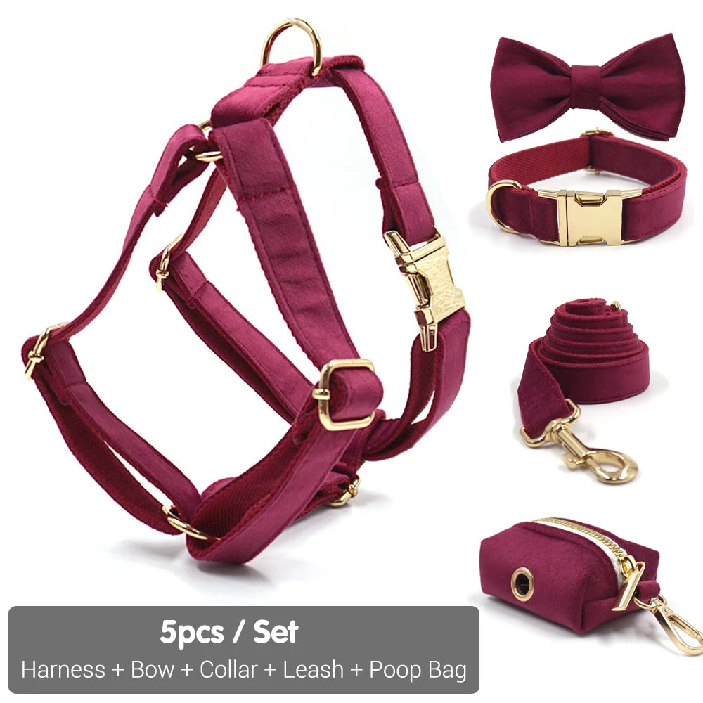 Merlot Velvet Harness Set