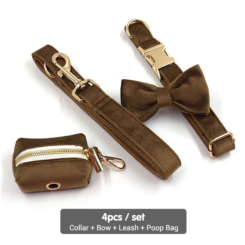 Cafe Latte Velvet Pet Collar