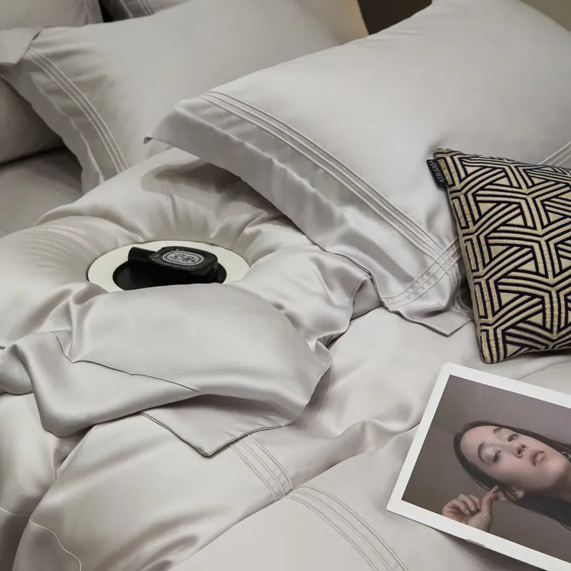 The Eco-Luxe Bamboo Set – 4Pcs 600TC Lyocell Duvet Cover with Ultra-Soft Sheet & Pillowcases