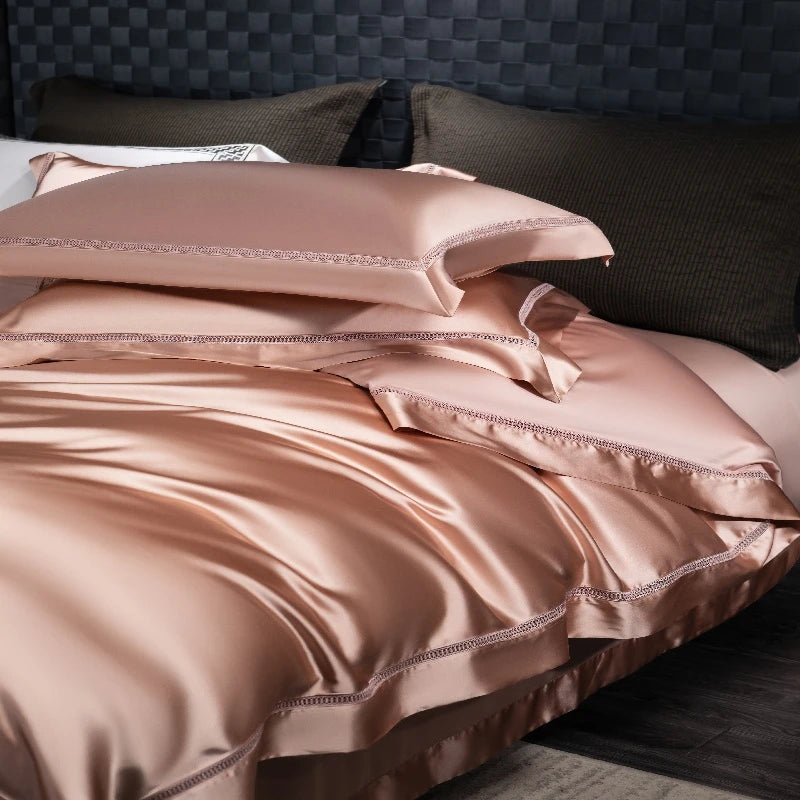 The Gilded Collection – 800TC Silk-Cotton Satin 4Pcs Bedding Set (Duvet Cover + Sheet + Pillowcases)