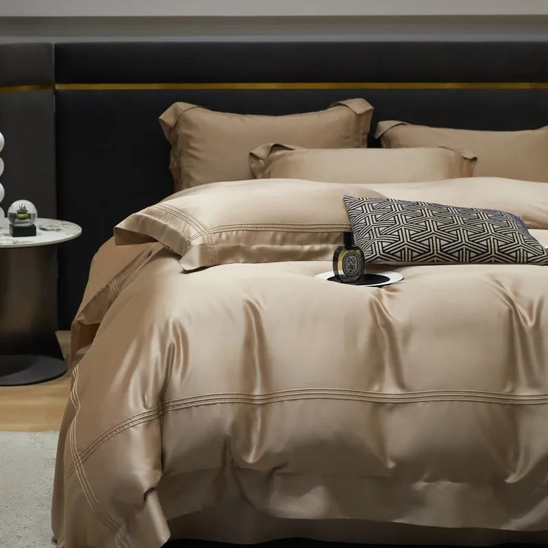 The Eco-Luxe Bamboo Set – 4Pcs 600TC Lyocell Duvet Cover with Ultra-Soft Sheet & Pillowcases