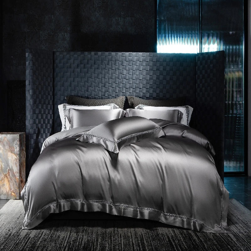 The Gilded Collection – 800TC Silk-Cotton Satin 4Pcs Bedding Set (Duvet Cover + Sheet + Pillowcases)