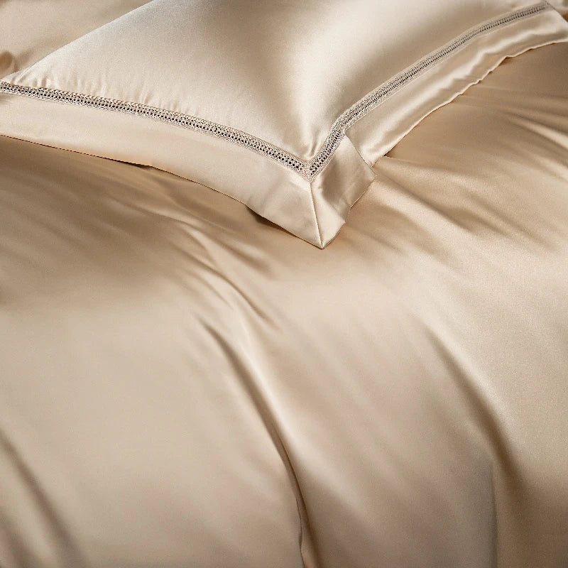 The Gilded Collection – 800TC Silk-Cotton Satin 4Pcs Bedding Set (Duvet Cover + Sheet + Pillowcases)