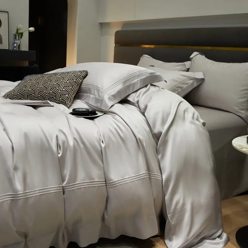 The Eco-Luxe Bamboo Set – 4Pcs 600TC Lyocell Duvet Cover with Ultra-Soft Sheet & Pillowcases