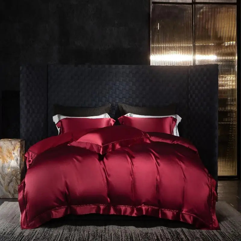 The Gilded Collection – 800TC Silk-Cotton Satin 4Pcs Bedding Set (Duvet Cover + Sheet + Pillowcases)