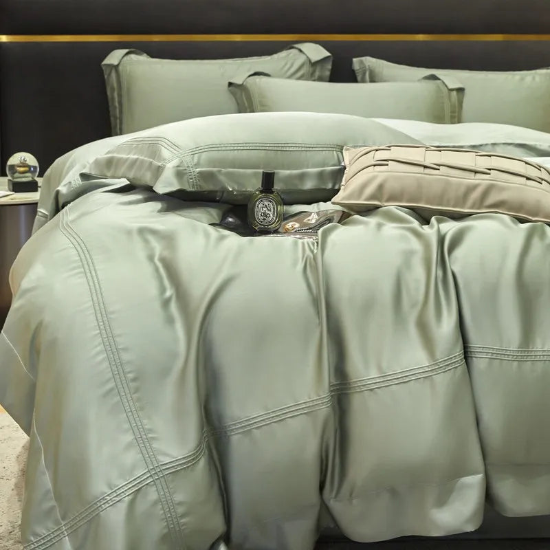 The Eco-Luxe Bamboo Set – 4Pcs 600TC Lyocell Duvet Cover with Ultra-Soft Sheet & Pillowcases