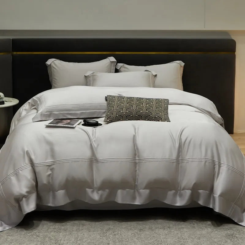 The Eco-Luxe Bamboo Set – 4Pcs 600TC Lyocell Duvet Cover with Ultra-Soft Sheet & Pillowcases