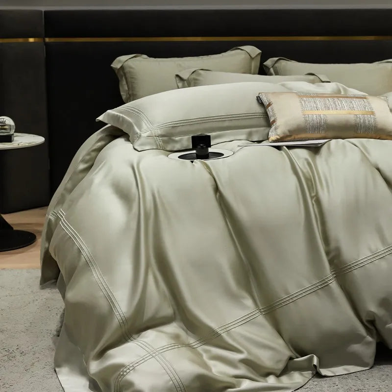 The Eco-Luxe Bamboo Set – 4Pcs 600TC Lyocell Duvet Cover with Ultra-Soft Sheet & Pillowcases