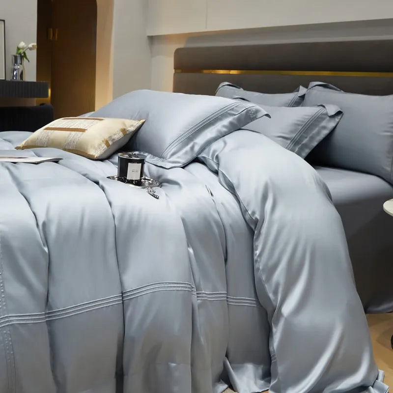 The Eco-Luxe Bamboo Set – 4Pcs 600TC Lyocell Duvet Cover with Ultra-Soft Sheet & Pillowcases