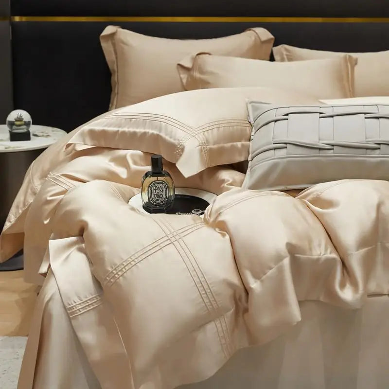 The Eco-Luxe Bamboo Set – 4Pcs 600TC Lyocell Duvet Cover with Ultra-Soft Sheet & Pillowcases