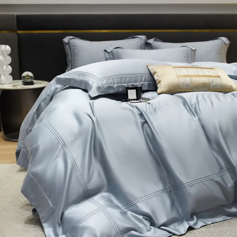 The Eco-Luxe Bamboo Set – 4Pcs 600TC Lyocell Duvet Cover with Ultra-Soft Sheet & Pillowcases