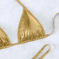 Metallically Gold Thong Bikini Set