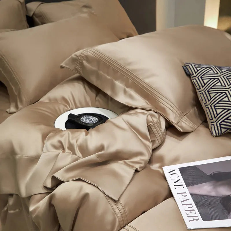 The Eco-Luxe Bamboo Set – 4Pcs 600TC Lyocell Duvet Cover with Ultra-Soft Sheet & Pillowcases