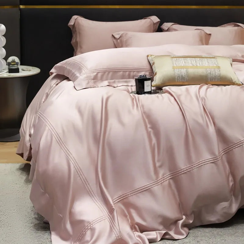 The Eco-Luxe Bamboo Set – 4Pcs 600TC Lyocell Duvet Cover with Ultra-Soft Sheet & Pillowcases