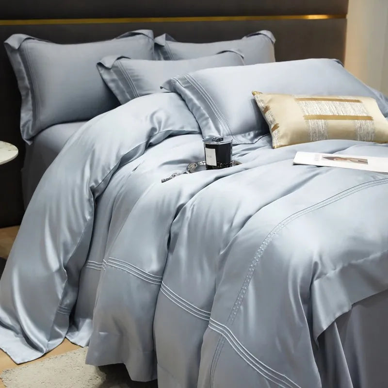 The Eco-Luxe Bamboo Set – 4Pcs 600TC Lyocell Duvet Cover with Ultra-Soft Sheet & Pillowcases