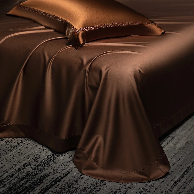 The Gilded Collection – 800TC Silk-Cotton Satin 4Pcs Bedding Set (Duvet Cover + Sheet + Pillowcases)