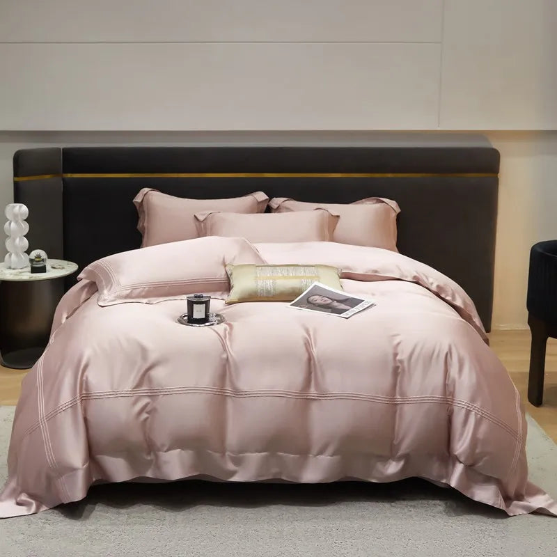 The Eco-Luxe Bamboo Set – 4Pcs 600TC Lyocell Duvet Cover with Ultra-Soft Sheet & Pillowcases