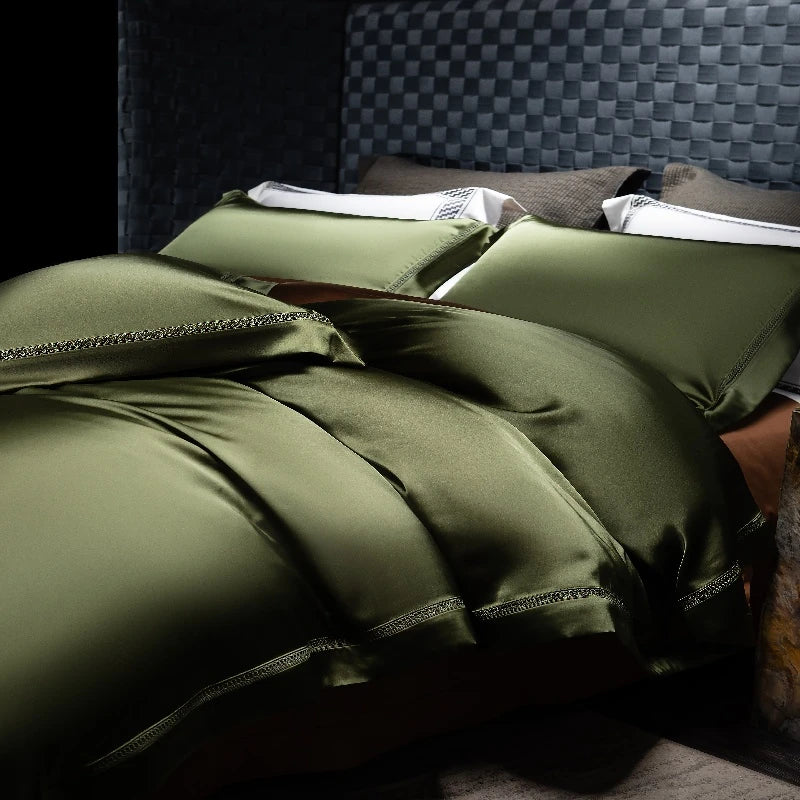 The Gilded Collection – 800TC Silk-Cotton Satin 4Pcs Bedding Set (Duvet Cover + Sheet + Pillowcases)