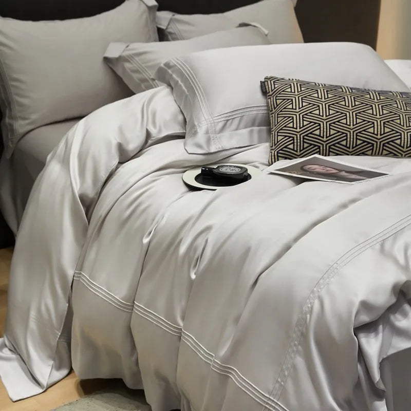 The Eco-Luxe Bamboo Set – 4Pcs 600TC Lyocell Duvet Cover with Ultra-Soft Sheet & Pillowcases