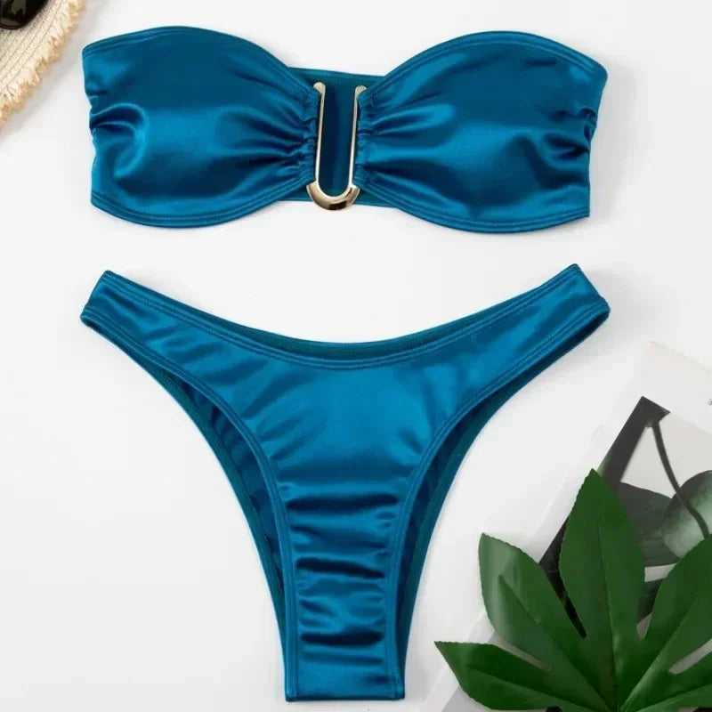 Sexy U Bandeau Brazilian Bikini Set