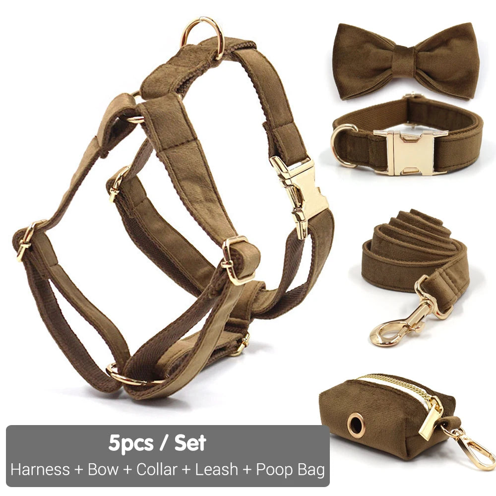 Cafe Latte Velvet Pet Collar