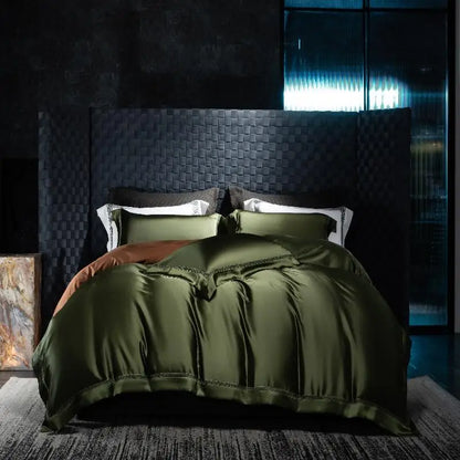 The Gilded Collection – 800TC Silk-Cotton Satin 4Pcs Bedding Set (Duvet Cover + Sheet + Pillowcases)