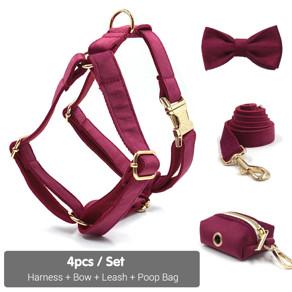 Merlot Velvet Harness Set