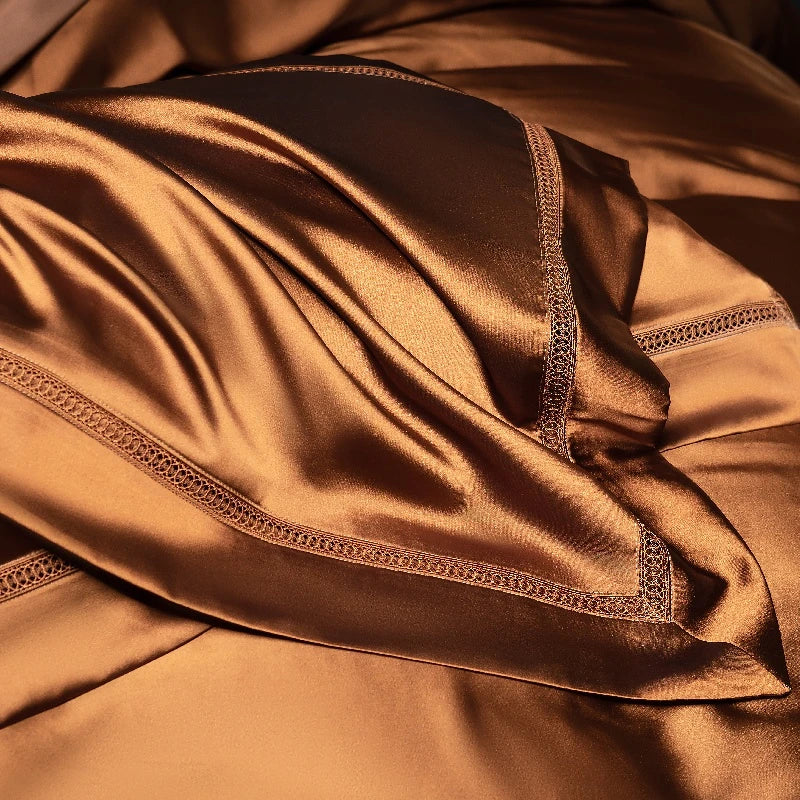 The Gilded Collection – 800TC Silk-Cotton Satin 4Pcs Bedding Set (Duvet Cover + Sheet + Pillowcases)