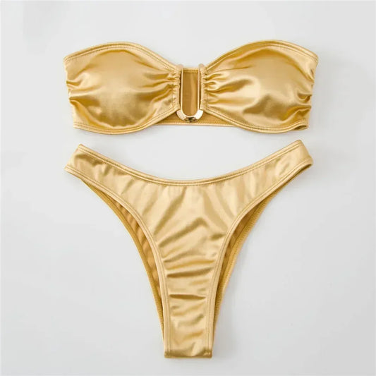 Sexy U Bandeau Brazilian Bikini Set